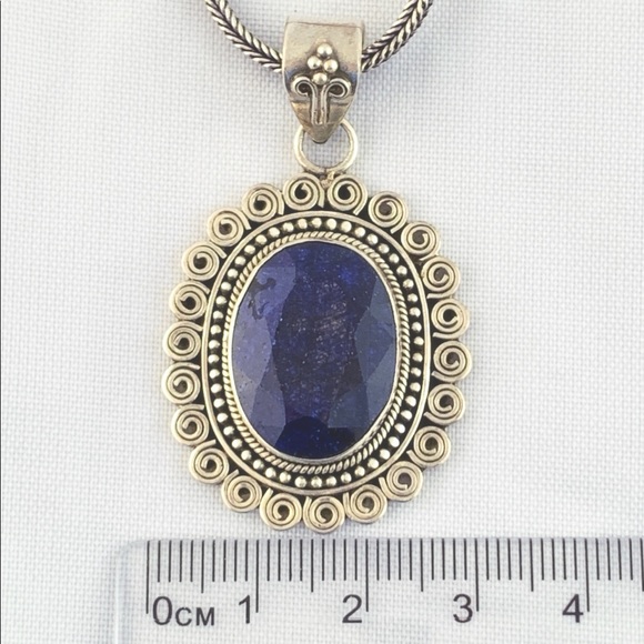 Boutique Raw Sapphire Necklace & Earring Set - Picture 6 of 8